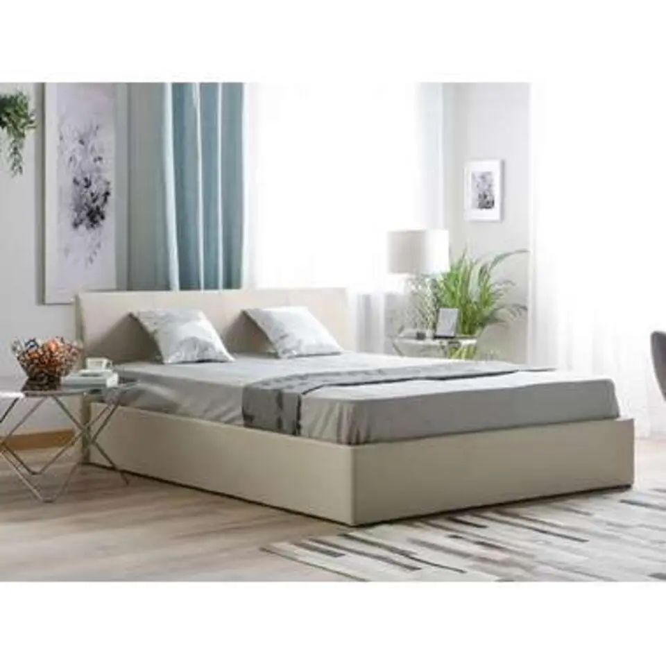 ORBEY - Tweepersoonsbed - Beige - 160 x 200 cm - Polyester
