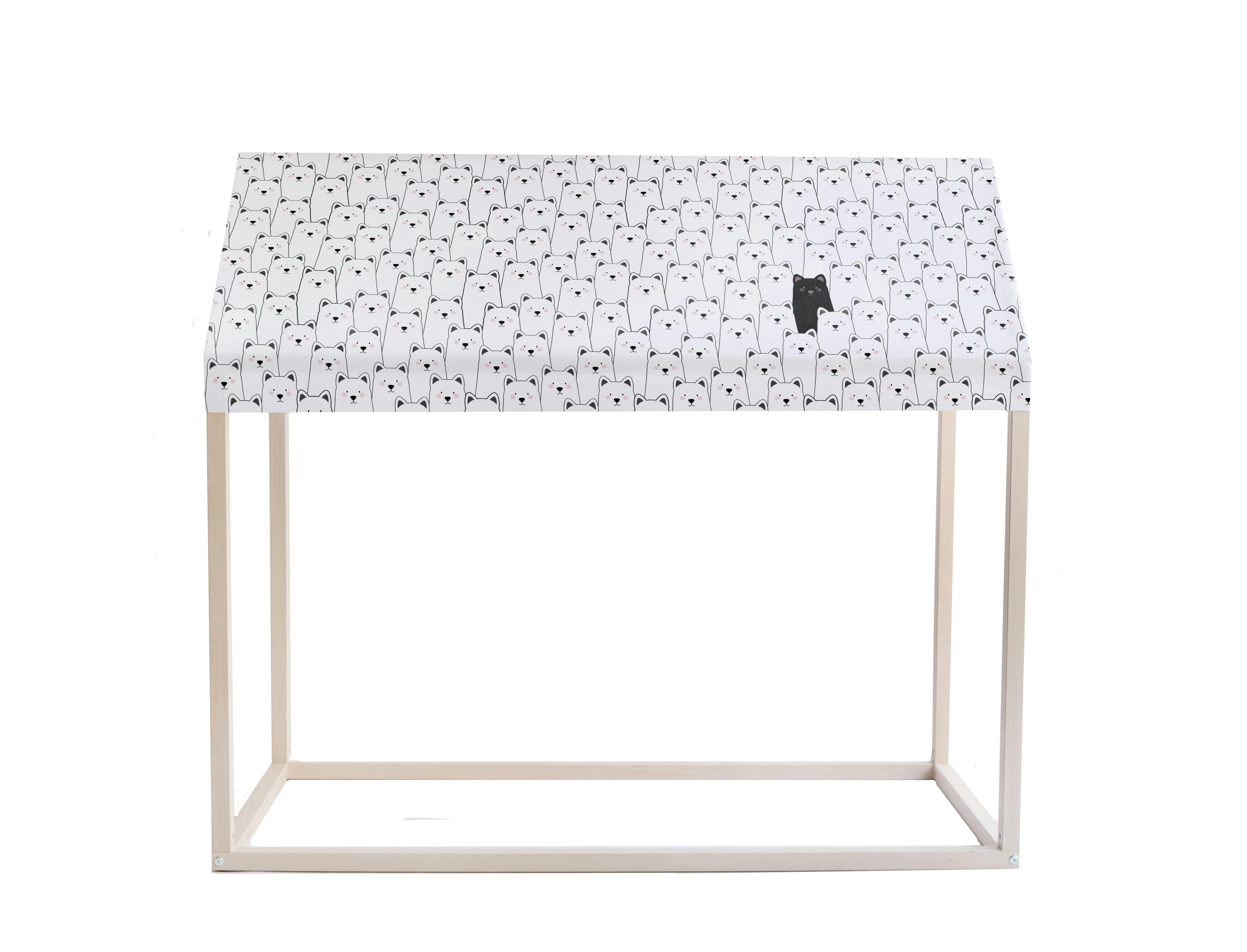 CATS - Tipi pour enfants en bois de pin avec tissu dessins chats