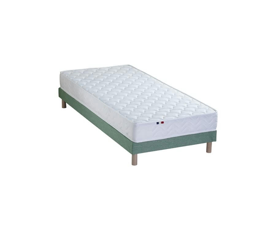 ENSEMBLE STRATUS - Ensemble matelas mousse sommier vert 90x190
