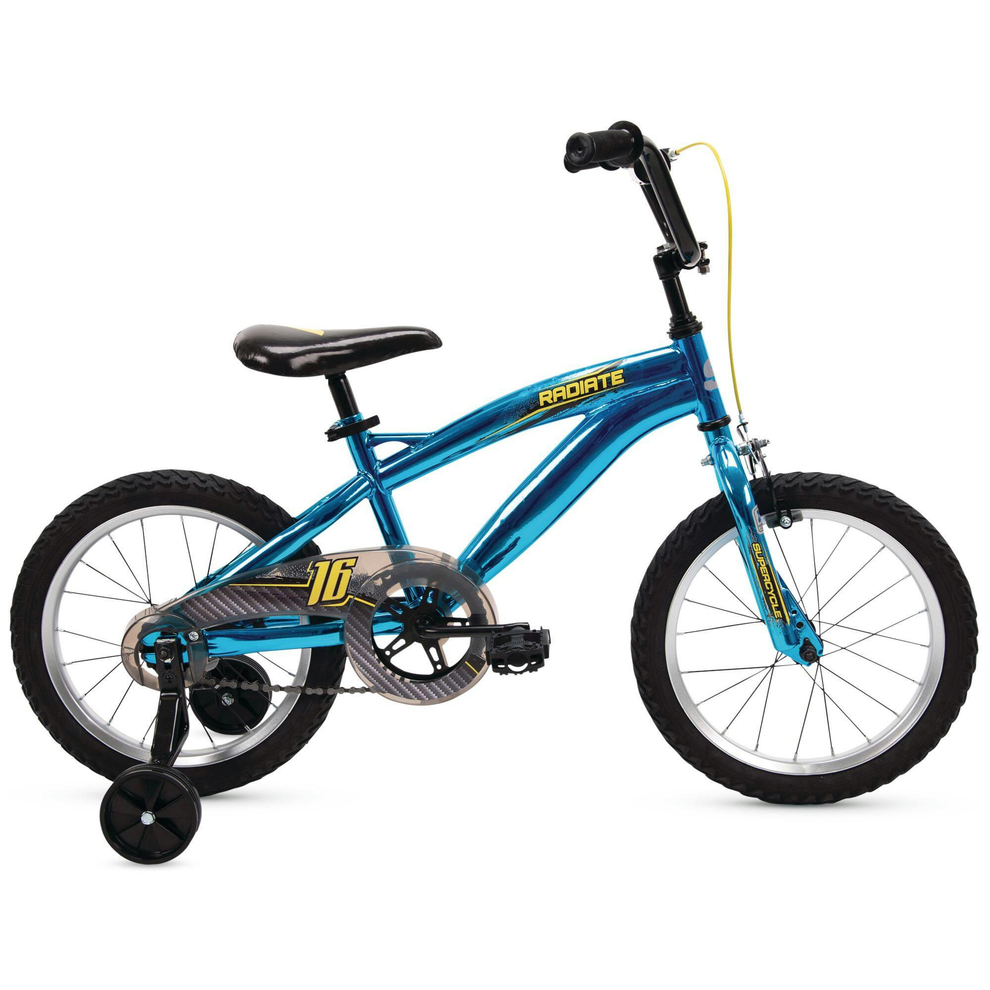 Supercycle Radiate Metaloid Kids' Bike, 16-in, Blue/Yellow