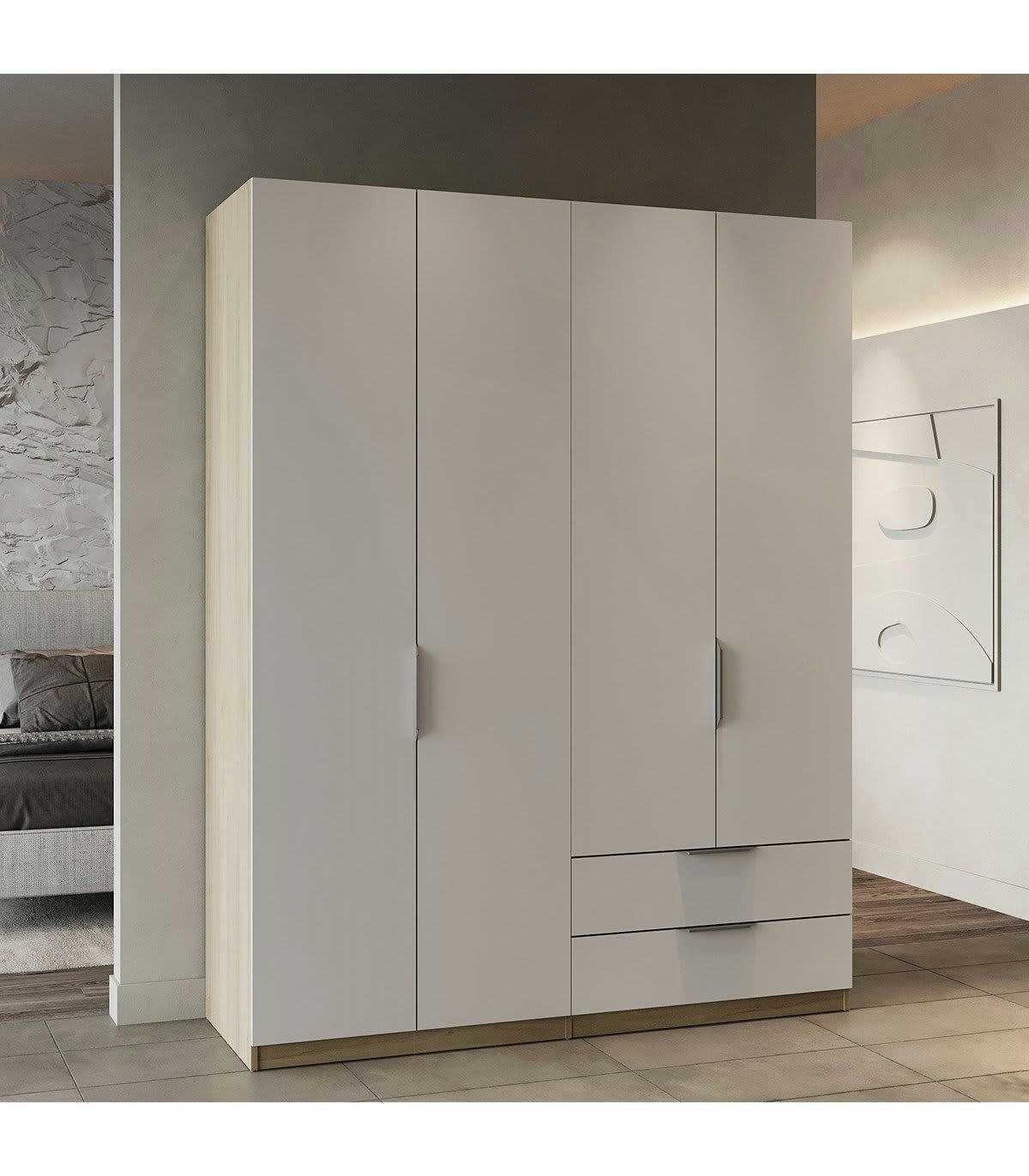 GHOST - Armoire 4 portes et 2 tiroirs - L157,3 cm