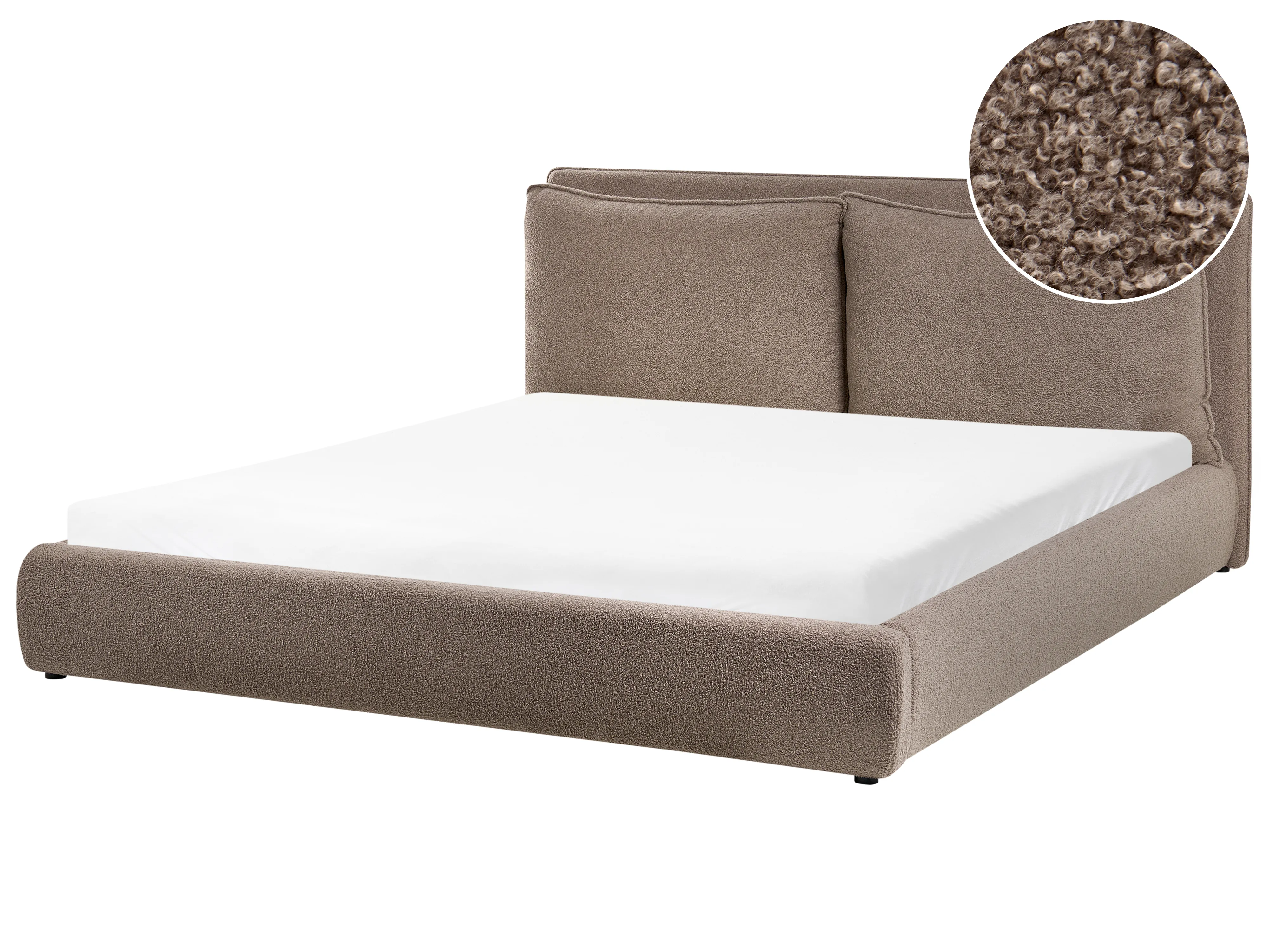Bed Boucle BAJONNA 180 x 200 cm (EU Super King) Brown