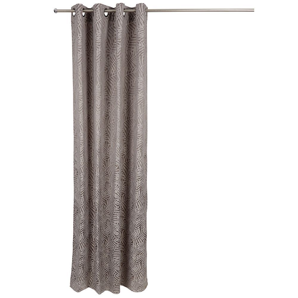 Rideau gris imprimé feuilles 100% polyester 140x240cm