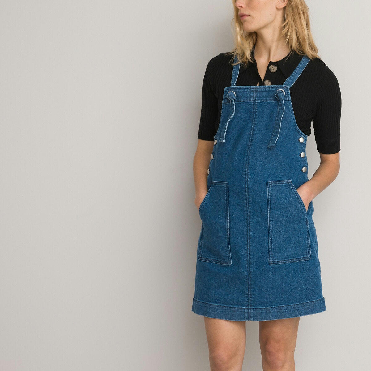 Robe salopette de grossesse, en denim