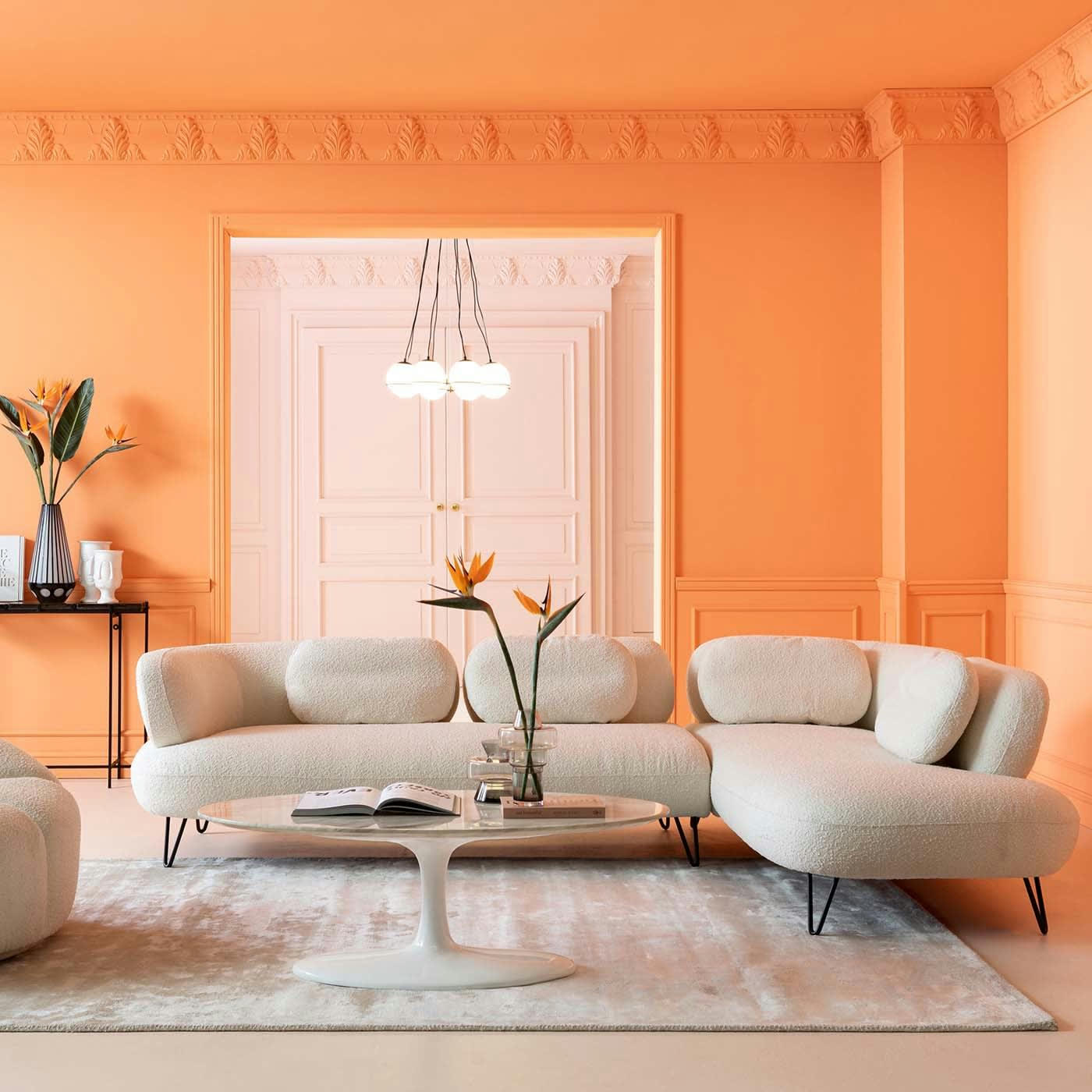 PEPPO - Canapé d'angle Peppo crème droite Kare Design