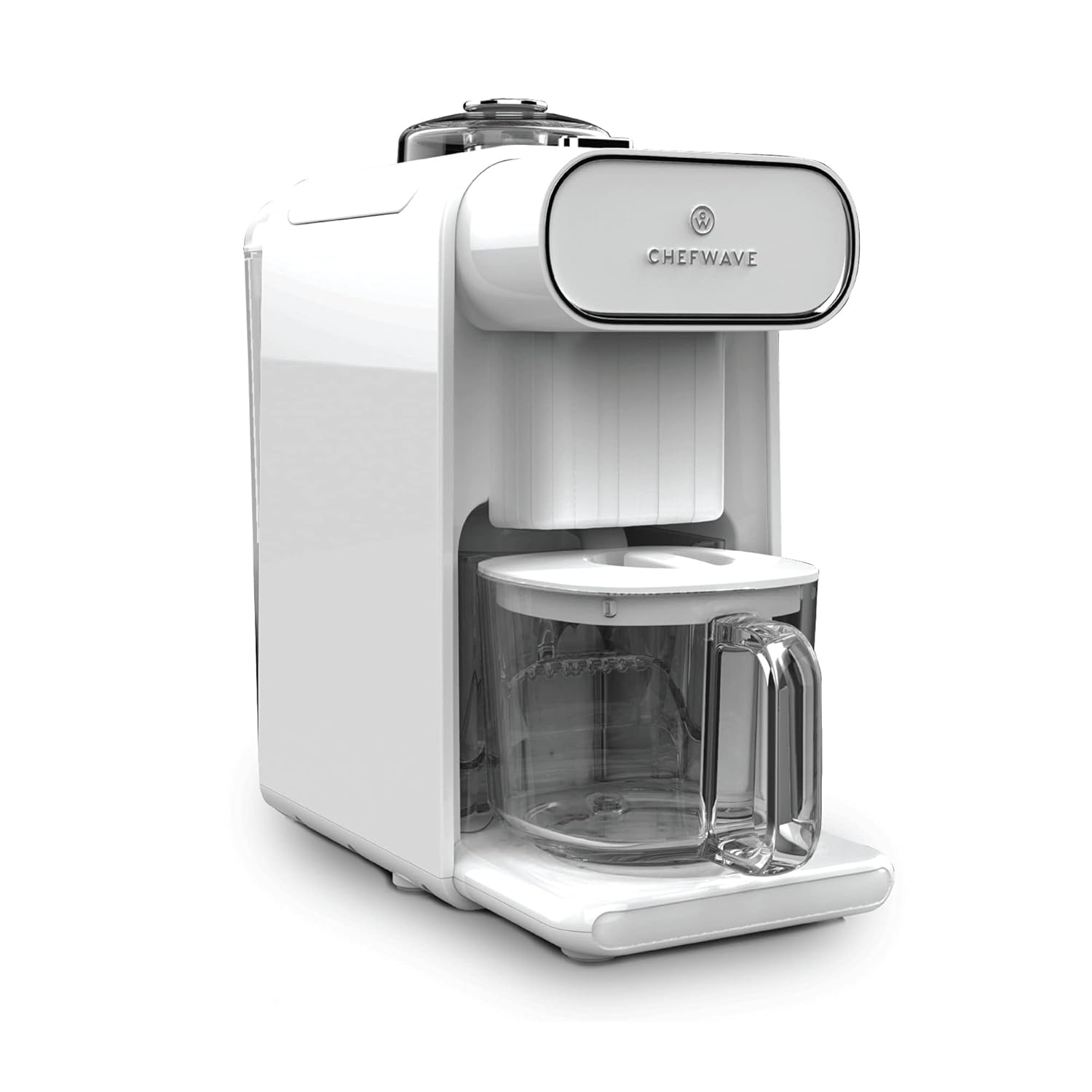 ChefWave Milkmade Soy Milk Maker – 6-in-1 Plant-Based Milk Machine for Almond, Oat, Soy, Cashew, Coconut & Macadamia – No Soaking, Auto-Clean, Delay Start, Glass Pitcher – White