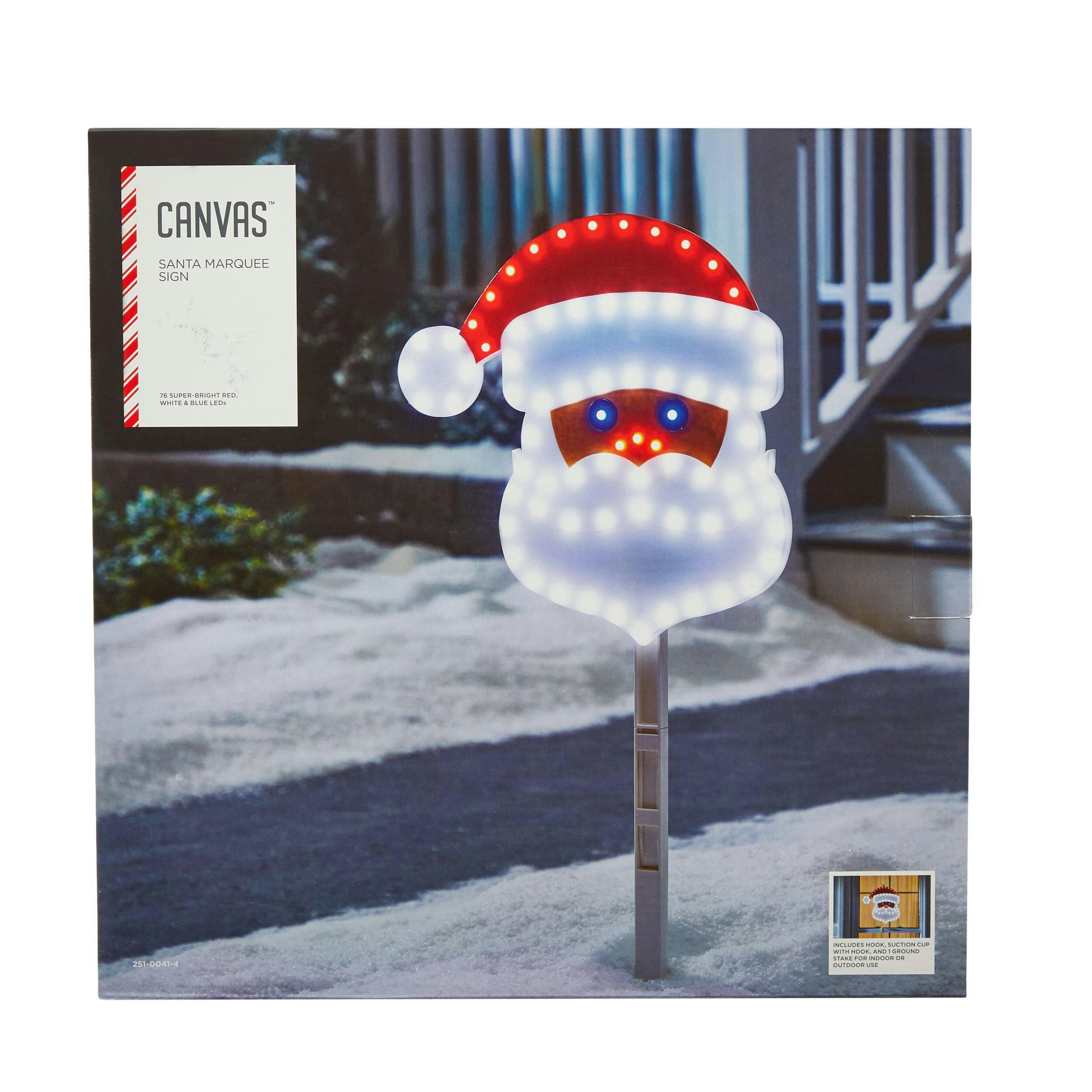 CANVAS Santa Marquee Sign Stake