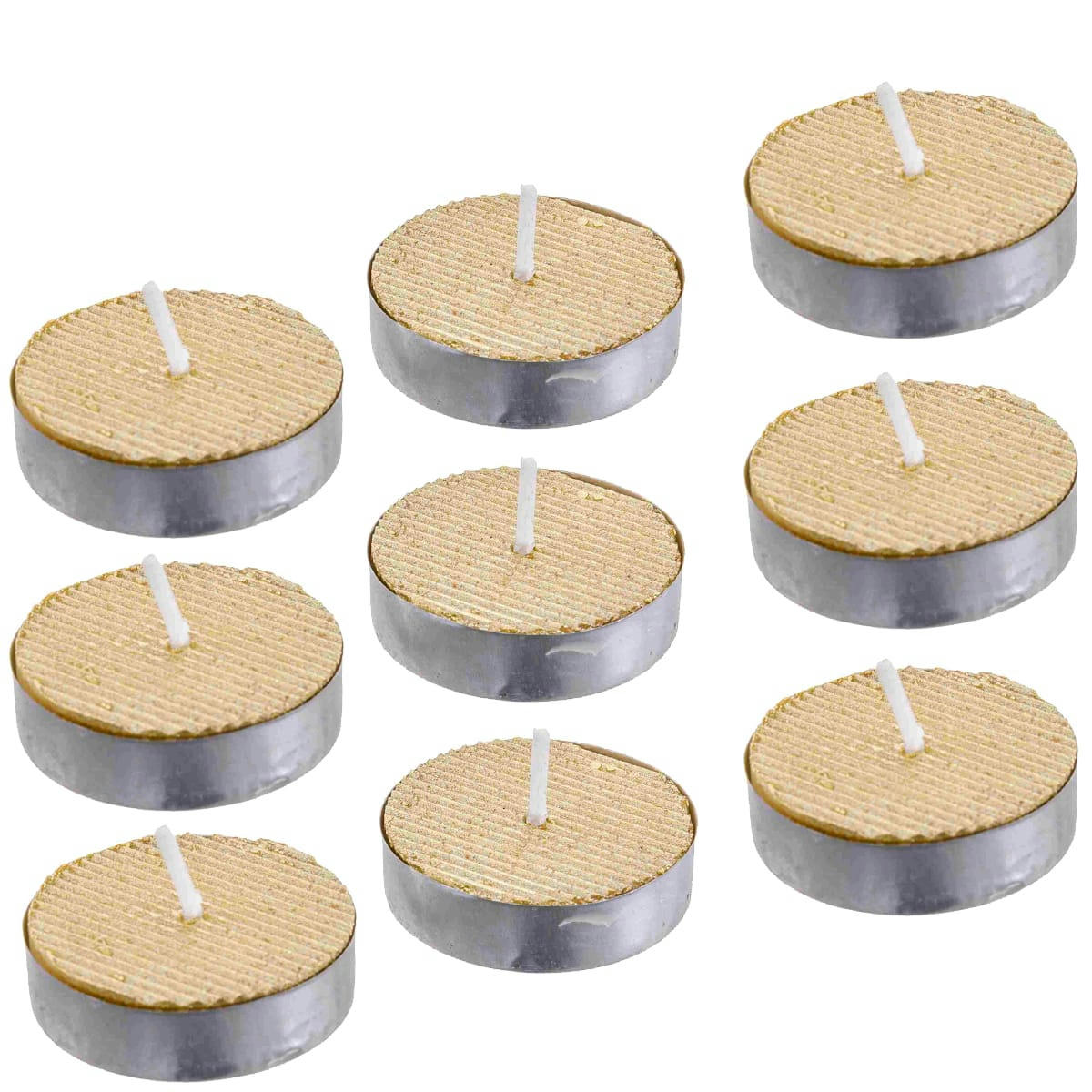 NOEL - Carton de 9 Bougies chauffe-plat dorées pailletées