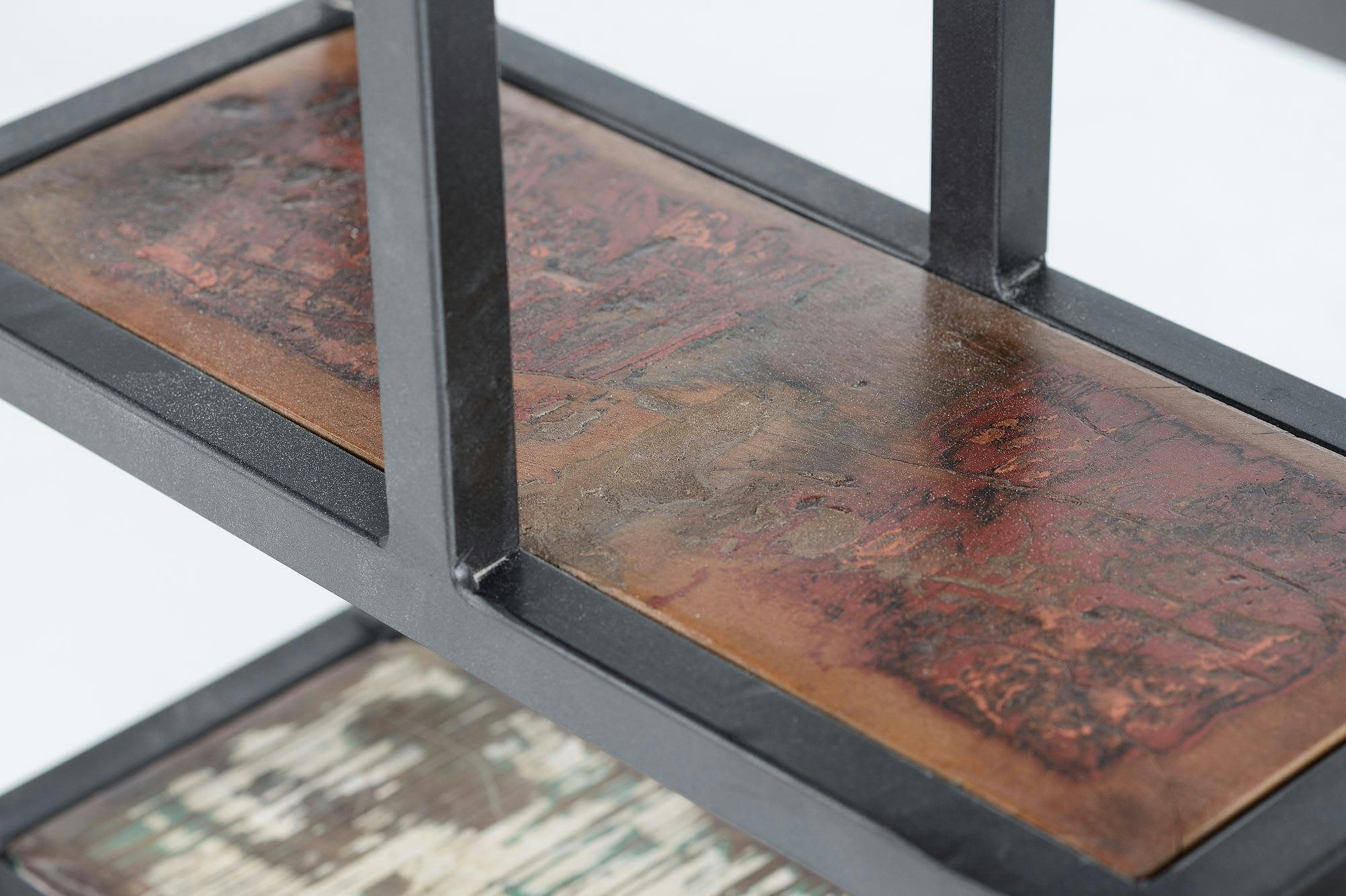 - Étagère suspendue en bois de manguier naturel