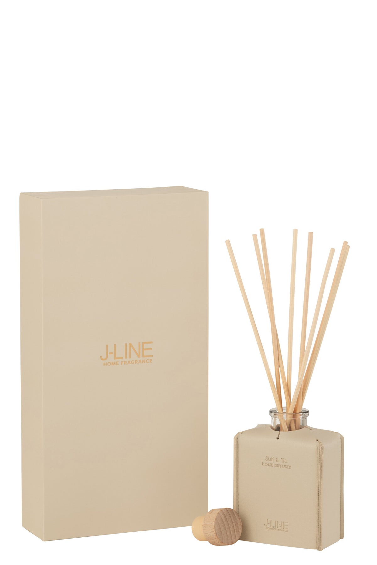 J-Line geurstokjes - Suit & Tie - leder - beige - 100ml