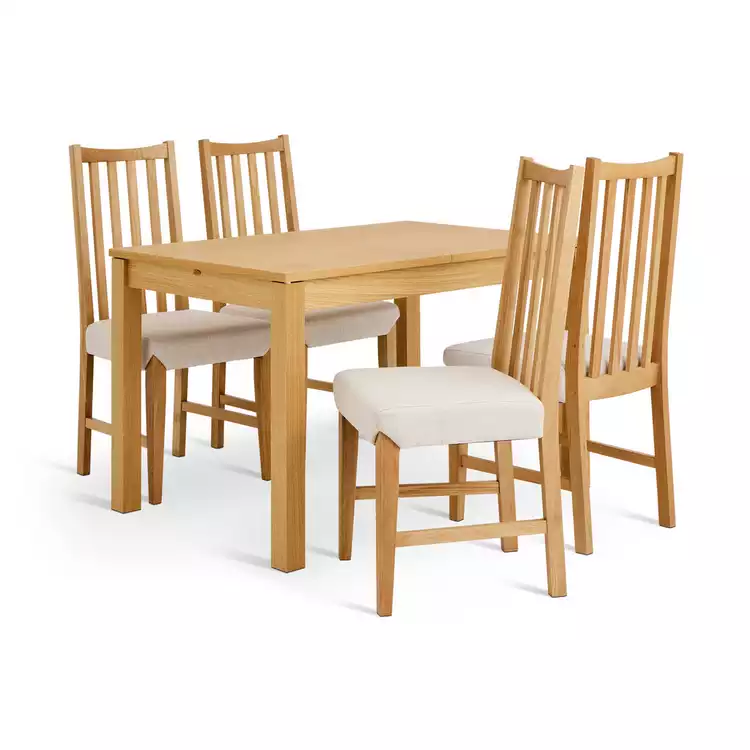 Habitat Clifton Natural Dining Table & 4 Oak Chairs