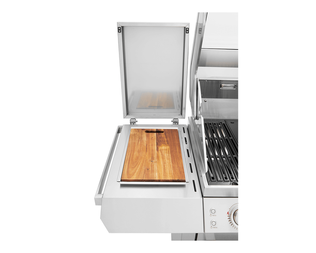 BeefEater 7000 Premium 5 Burner Flame Failure BBQ on Side Burner Cart