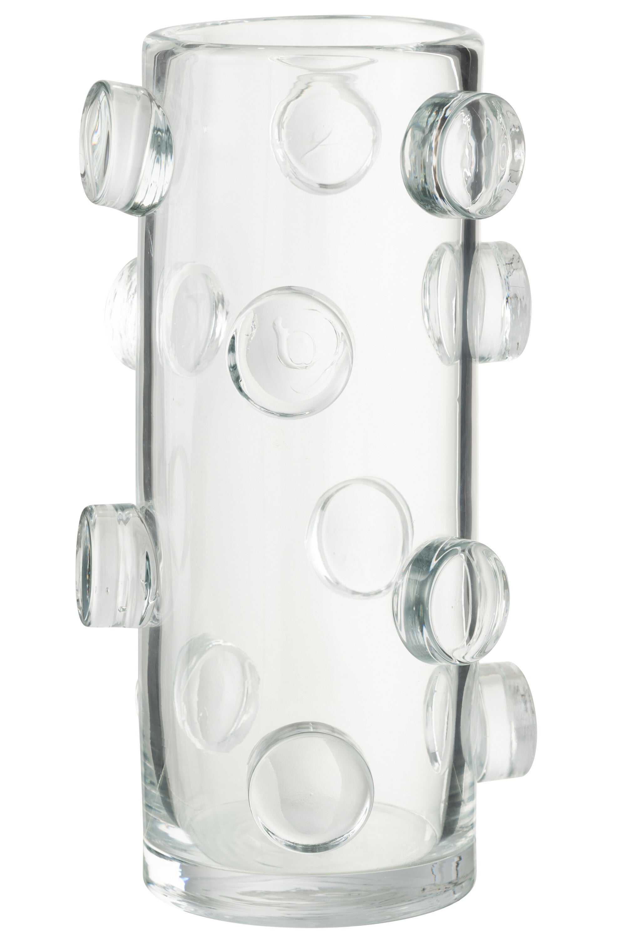J-Line vaas Pebbles - glas - transparant - large - 36 cm hoog
