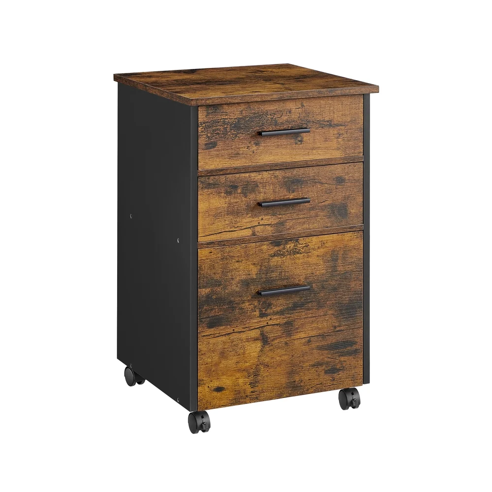 Caisson de bureau 3 tiroirs mobile industriel