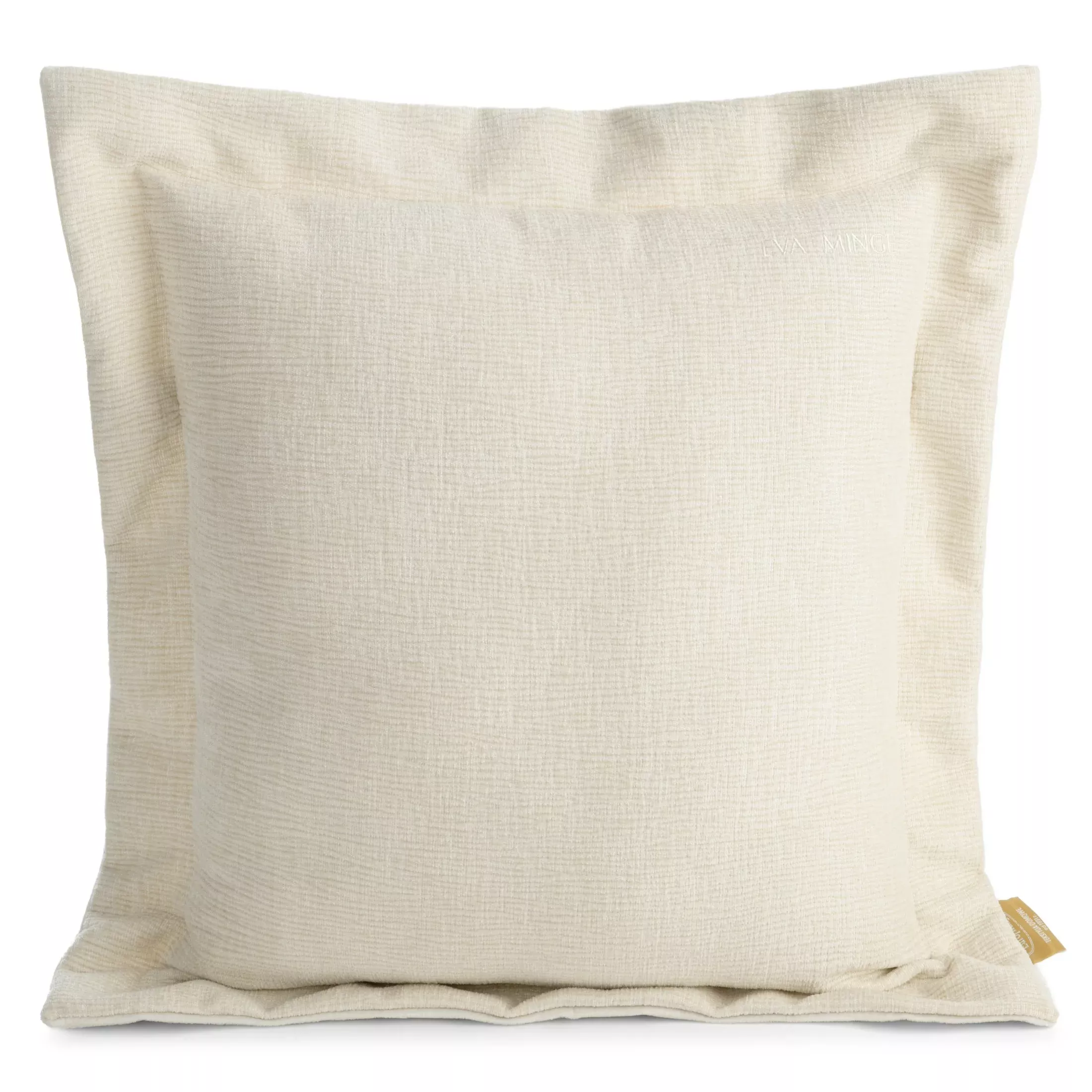 Poszewka na poduszkę55x55 cm z szenilowej tkaniny kremowa o widocznym ozdobnym splocie Eva Minge Elegante