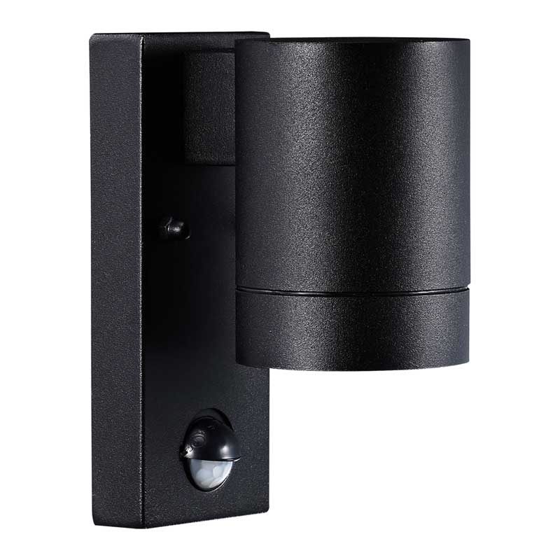 Nordlux Tin Wandlamp Buiten - Sensor - Ø7,6cm - GU10 - IP54 - Zwart
