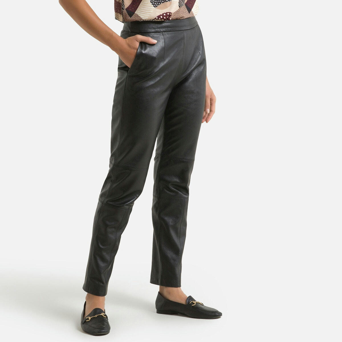 Pantalon 7/8ème, en cuir de mouton