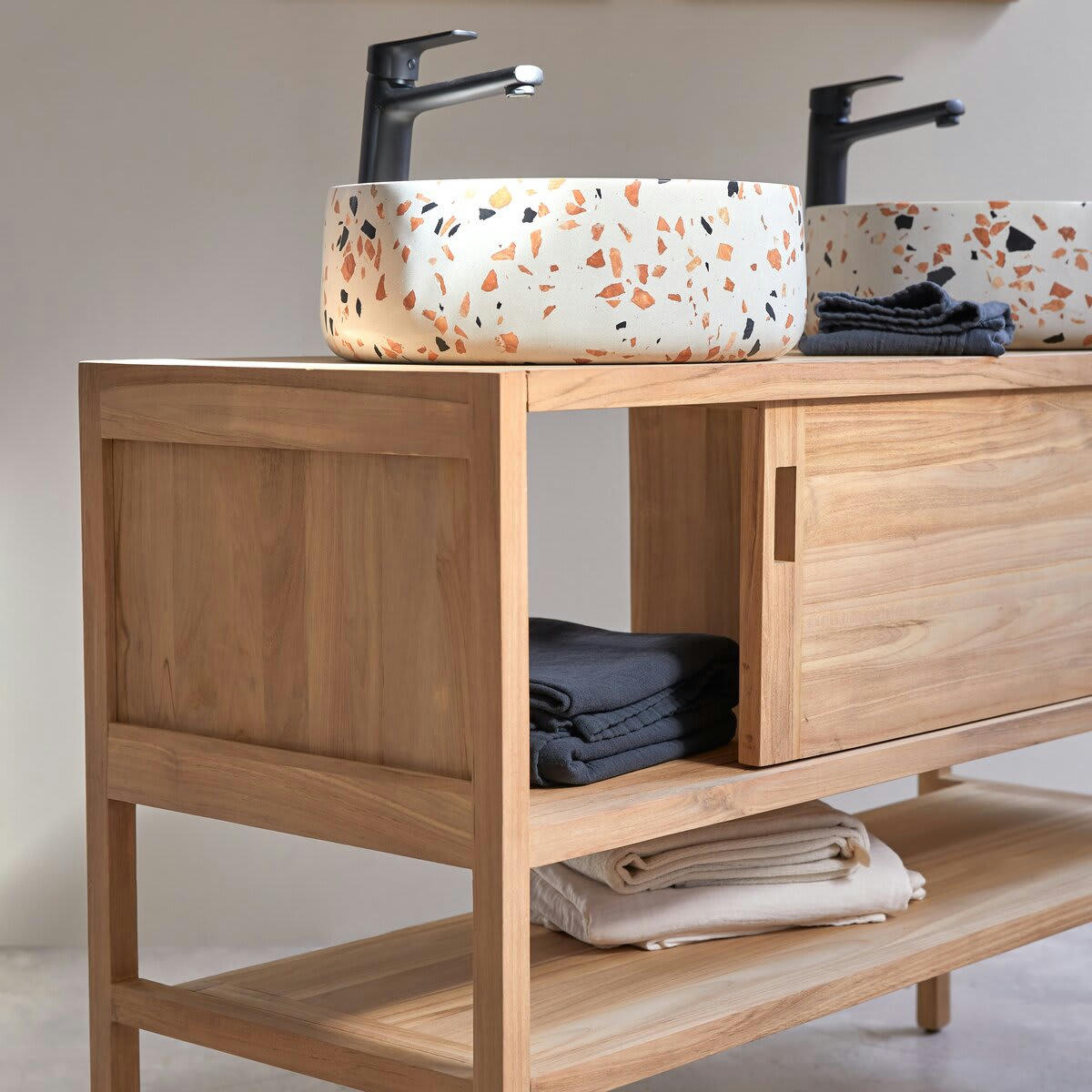 ARTY - Meuble sous vasque en teck massif 120 cm