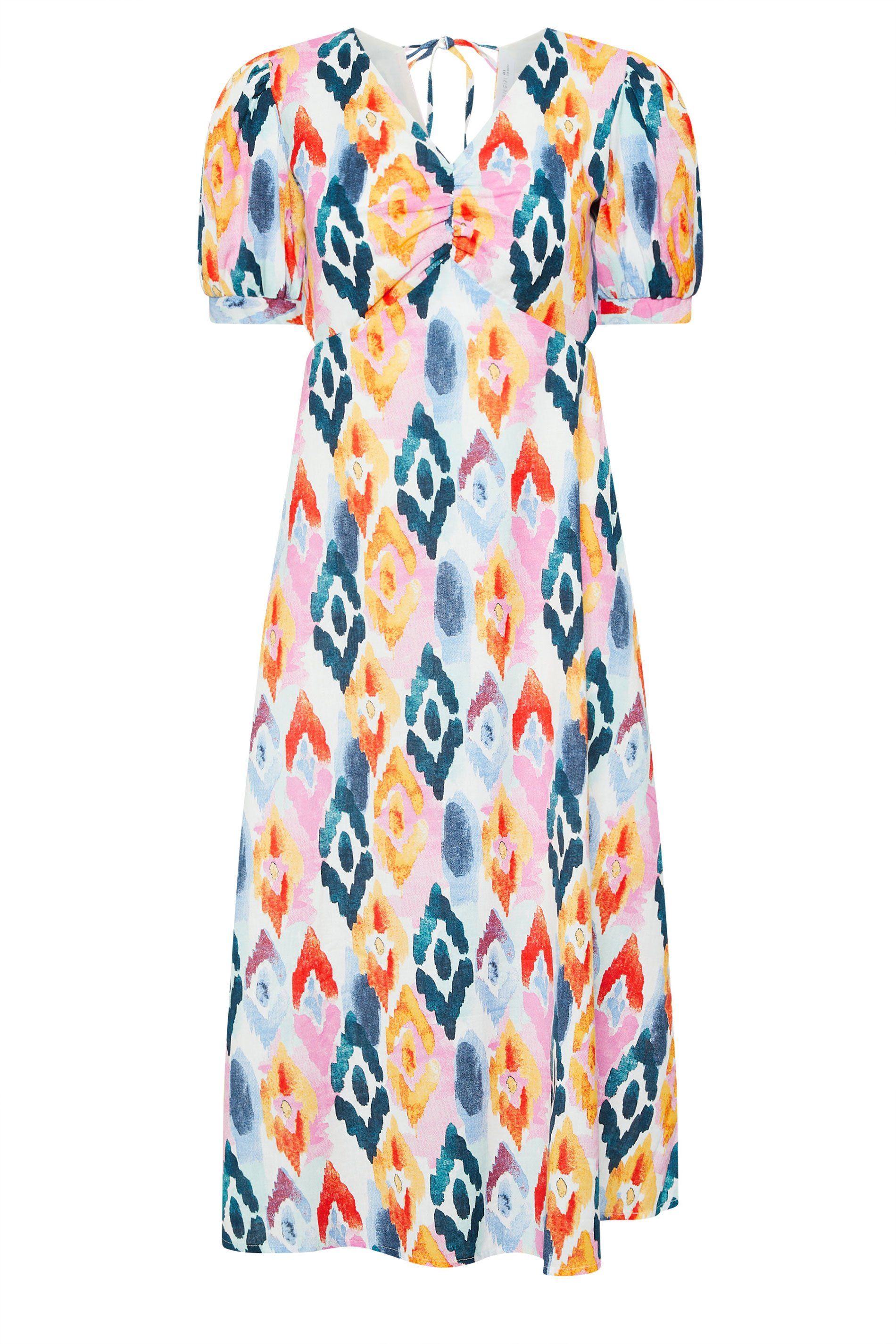 PixieGirl Petite Abstract Puff Sleeve Maxi Dress