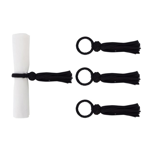 ARGOLA PARA GUARDANAPO CONJUNTO COM 4 PEÇAS FRINGE