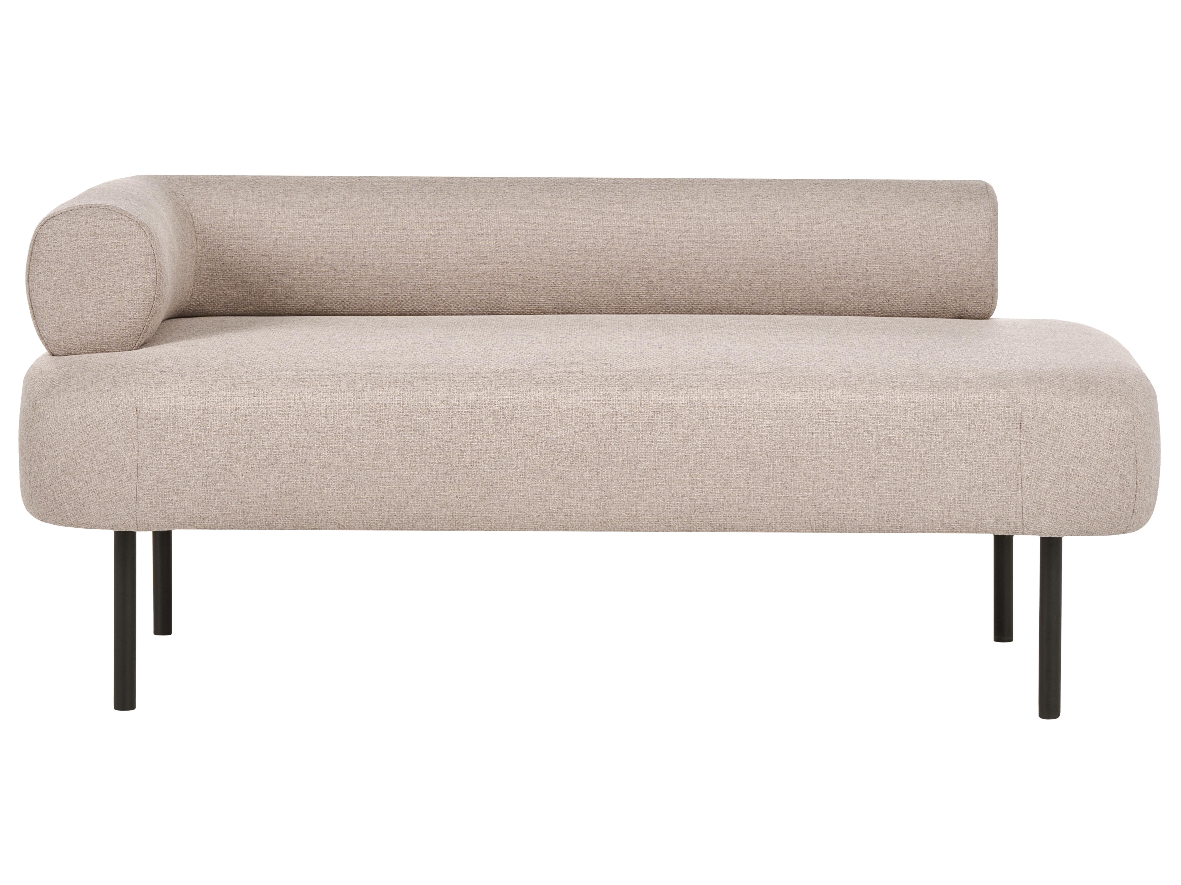 Left-Hand Chaise Longue MIRMANDE Fabric Light Brown