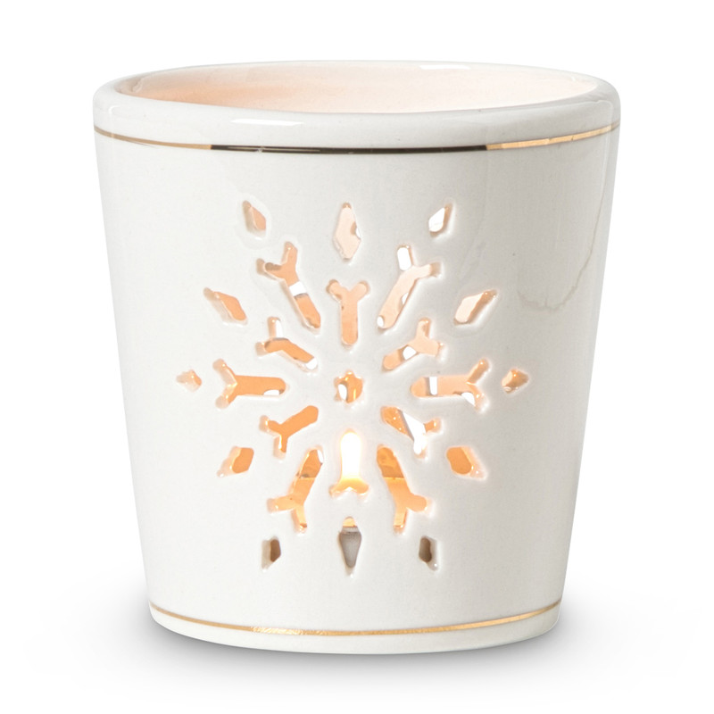 Waxinelichthouder sneeuwvlok - diverse varianten - &Oslash;7.2x7.5 cm