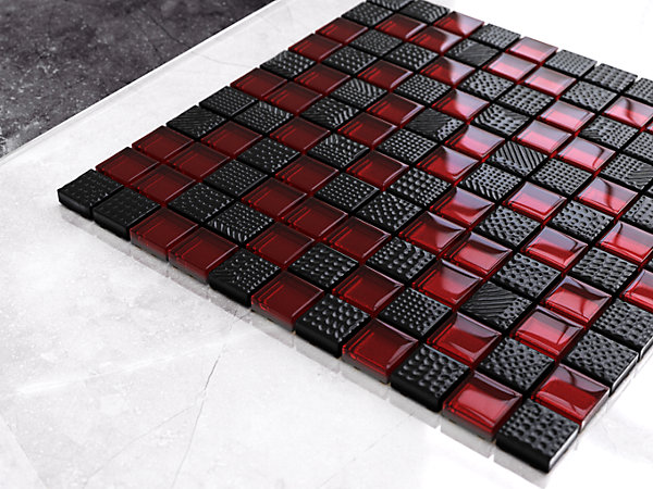 Mosaïque en verre sur filet pour salle de bain ou cuisine 30 cm x 30 cm - Aventador