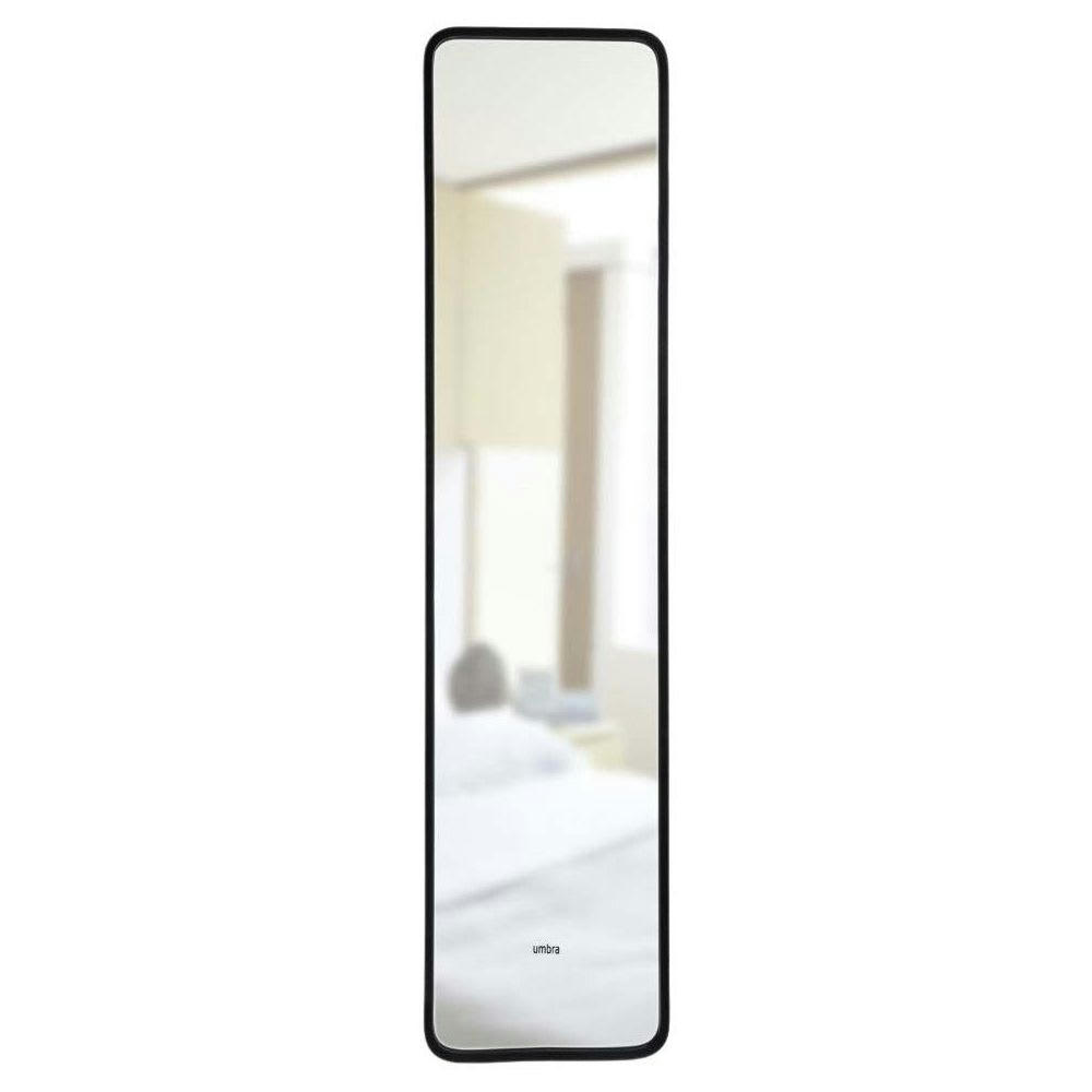 HUB - Miroir en pied à suspendre ou poser en caoutchouc noir 157x37cm