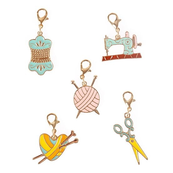 Sewing and Knitting Stitch Marker Charms 5 Pack
