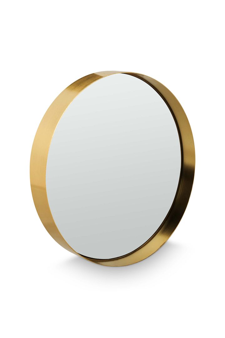 vtwonen Ronde Spiegel om te Hangen - Woondecoratie - Diep Goud - 30cm