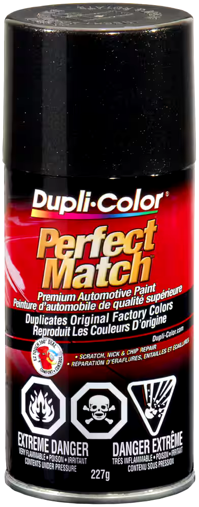 Dupli-Color Perfect Match Premium Acrylic Lacquer Automotive Aerosol Spray Paint, Black Metallic, 227-g