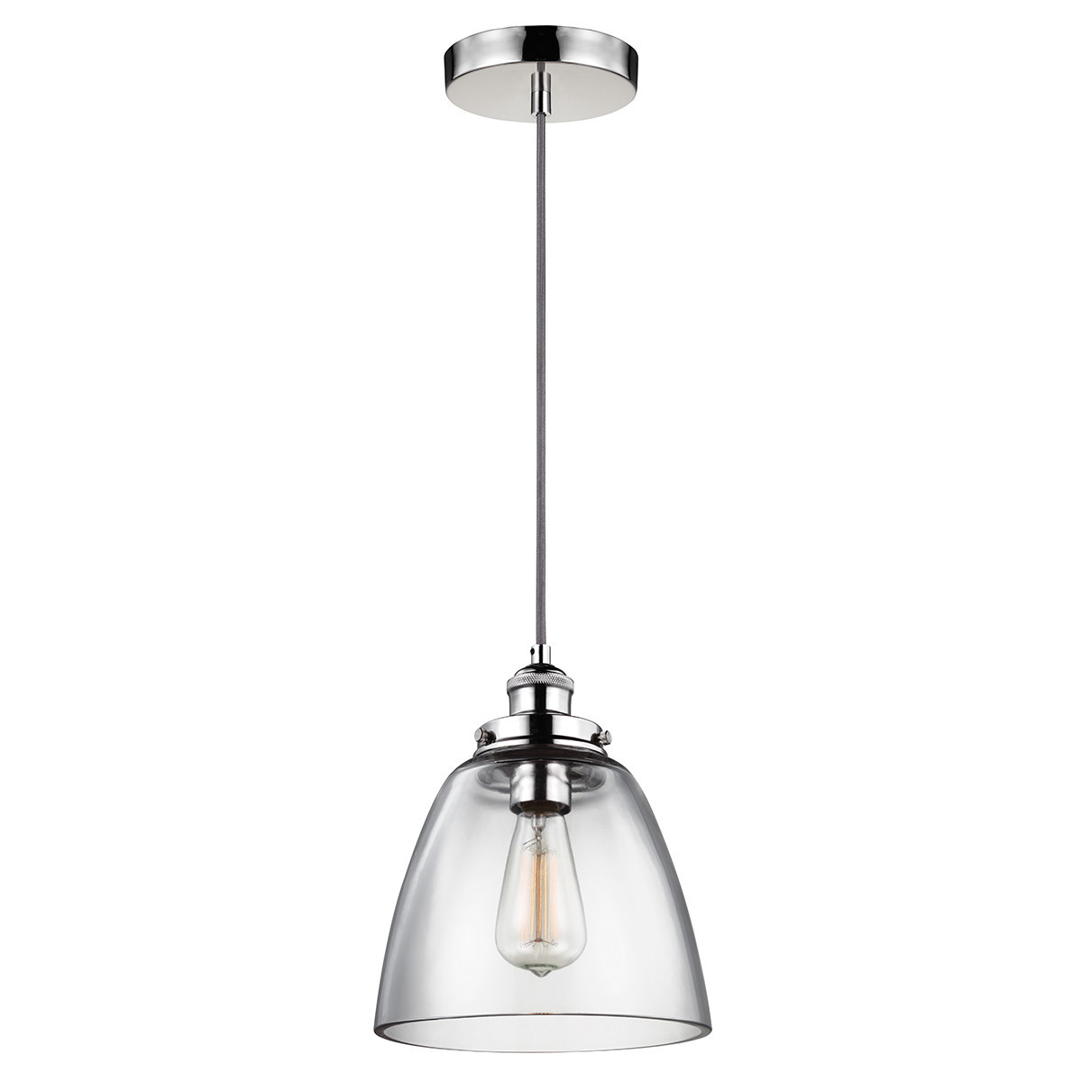 Lampa wisząca polerowany nikiel Baskin 1xE27x60W Feiss
