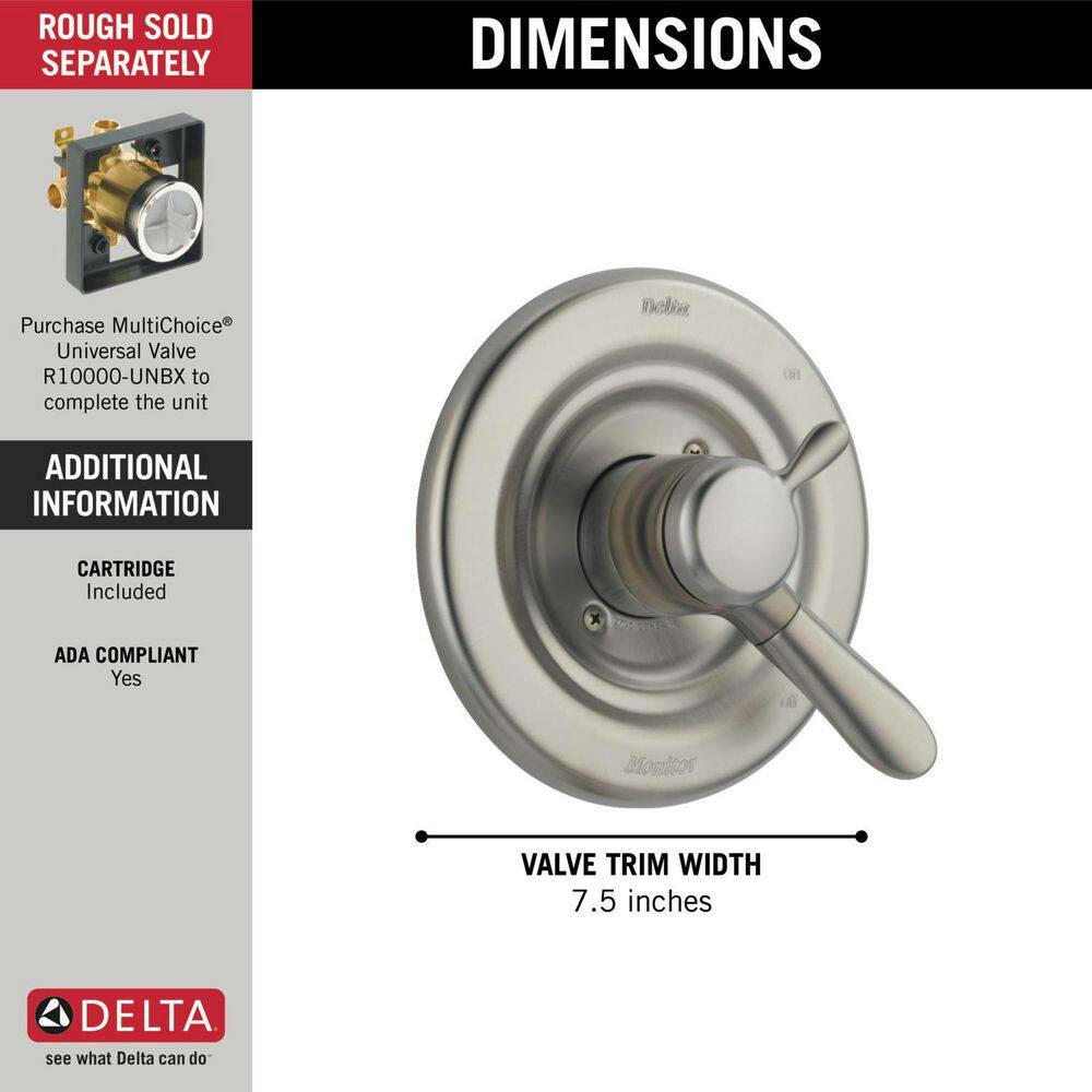 Delta Monitor 17 Series Valve Only Trim, Stainless Steel