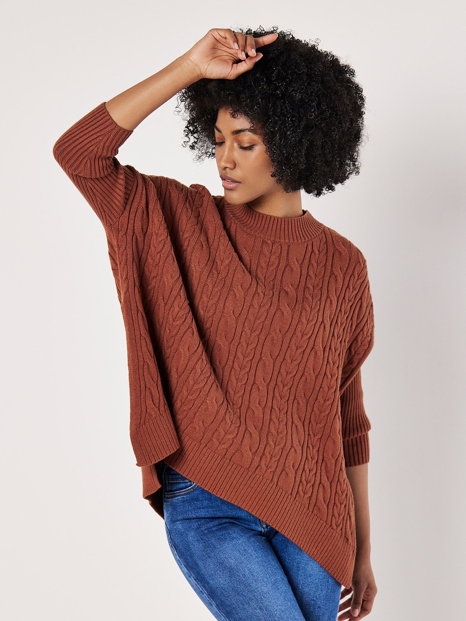 Apricot Cable Knit Oversized Jumper