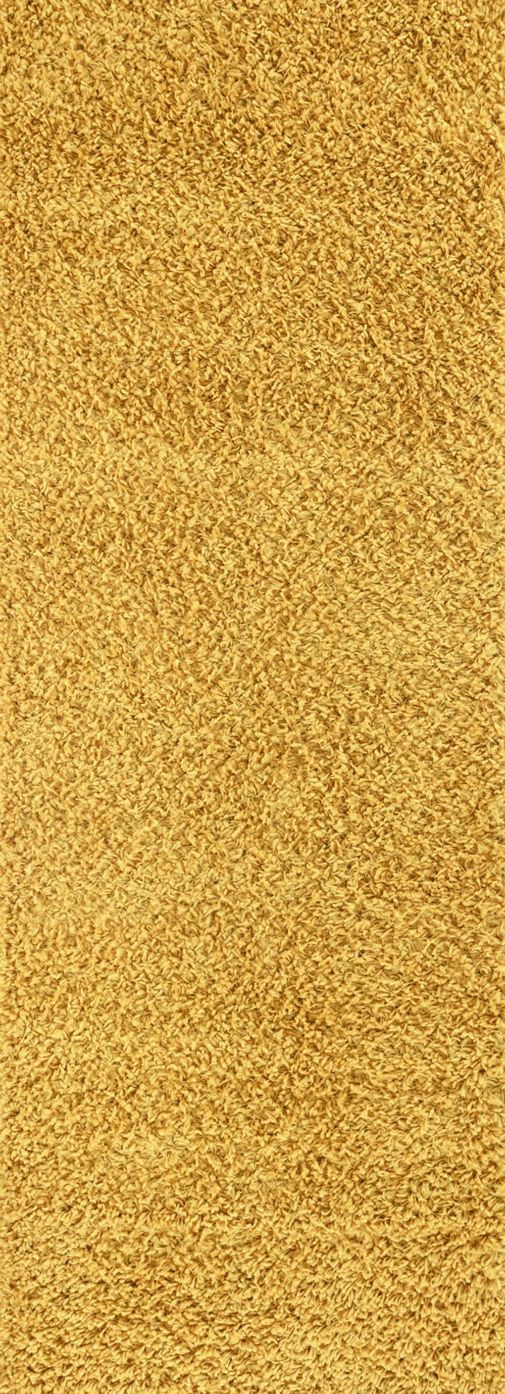 LILLY - Tapis de Couloir Shaggy Uni Chic Jaune 80x220
