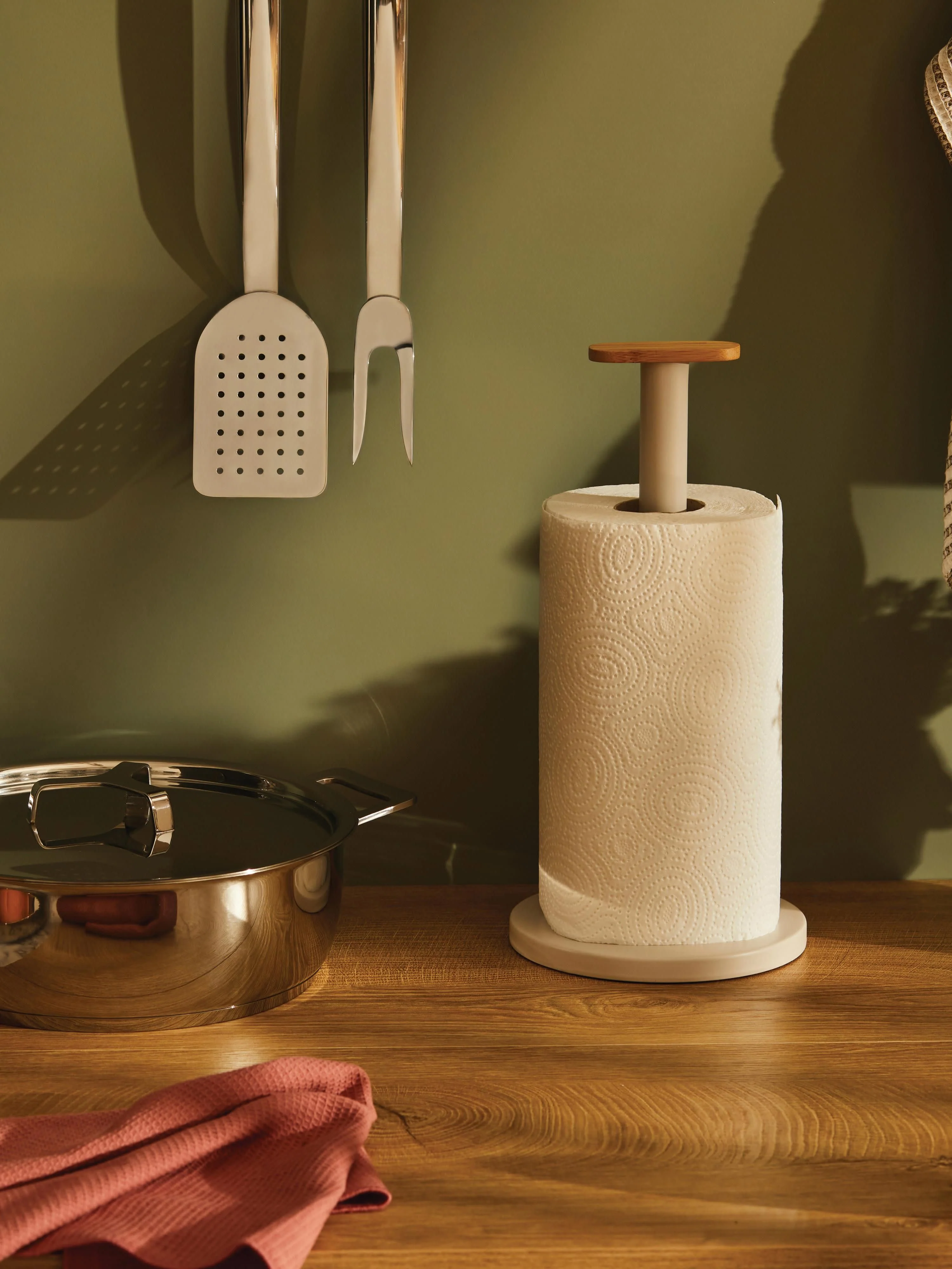 Küchenrollenhalter Mattina mit Bambusholz-Dekor