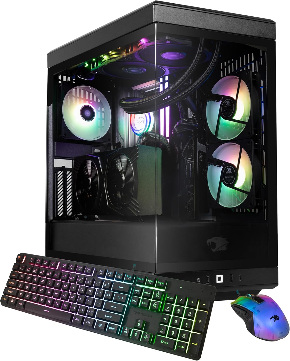 iBUYPOWER Y40 PRO Black Gaming PC Desktop Computer AMD Ryzen 9 7900X CPU  NVIDIA GeForce RTX 5070Ti 16GB GPU  32GB DDR5 RGB 5200MHz RAM  2TB NVMe SSD  Windows 11 Home  Keyboard  Mouse - Y40BA9N57T01