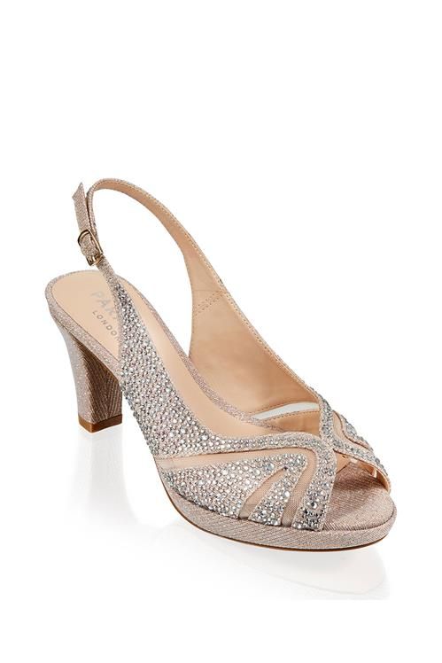Paradox London Glitter 'Linda' Low Platform Sling Back Sandal