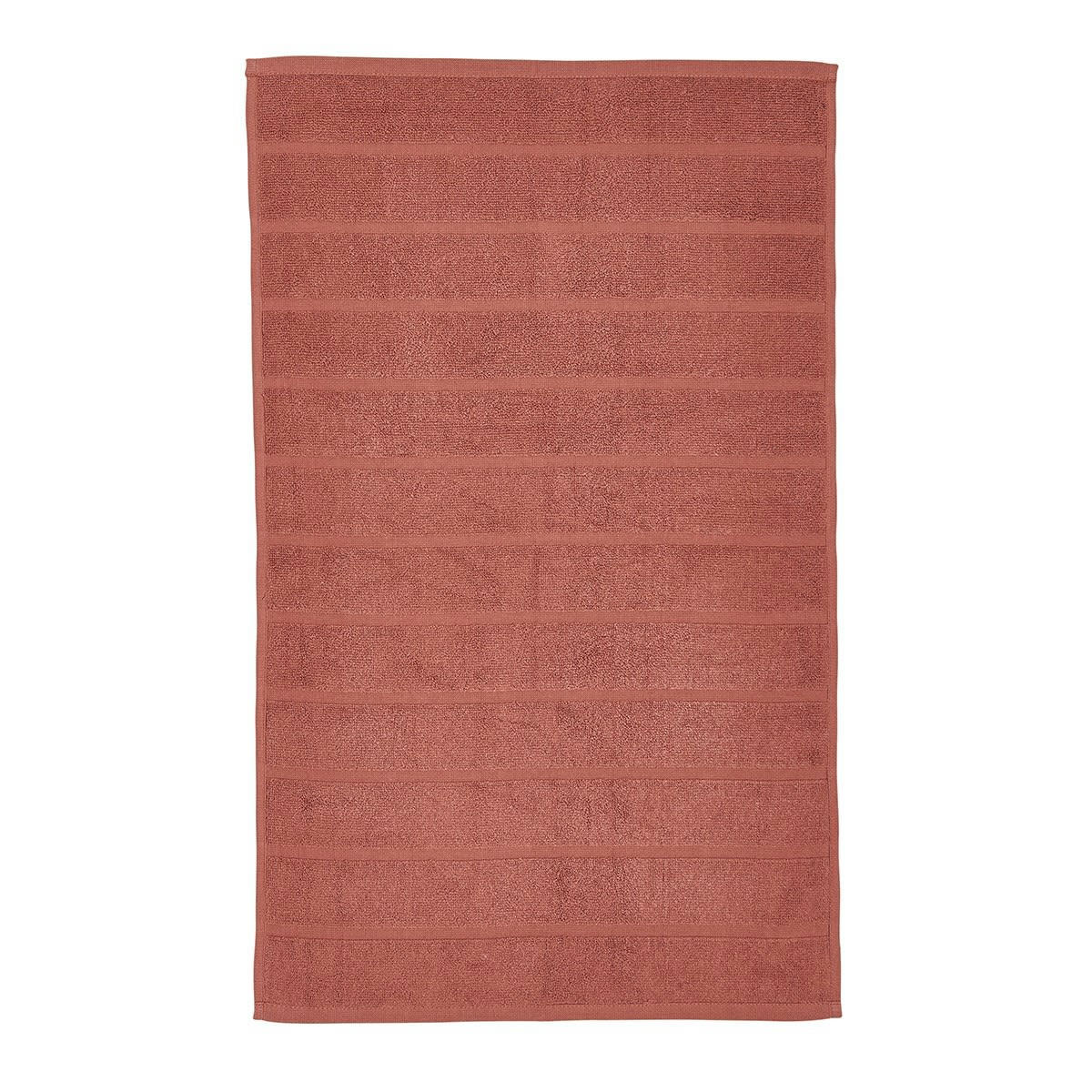 ESSENTIAL - Tapis de bain uni en Coton Rouge 50x80 cm
