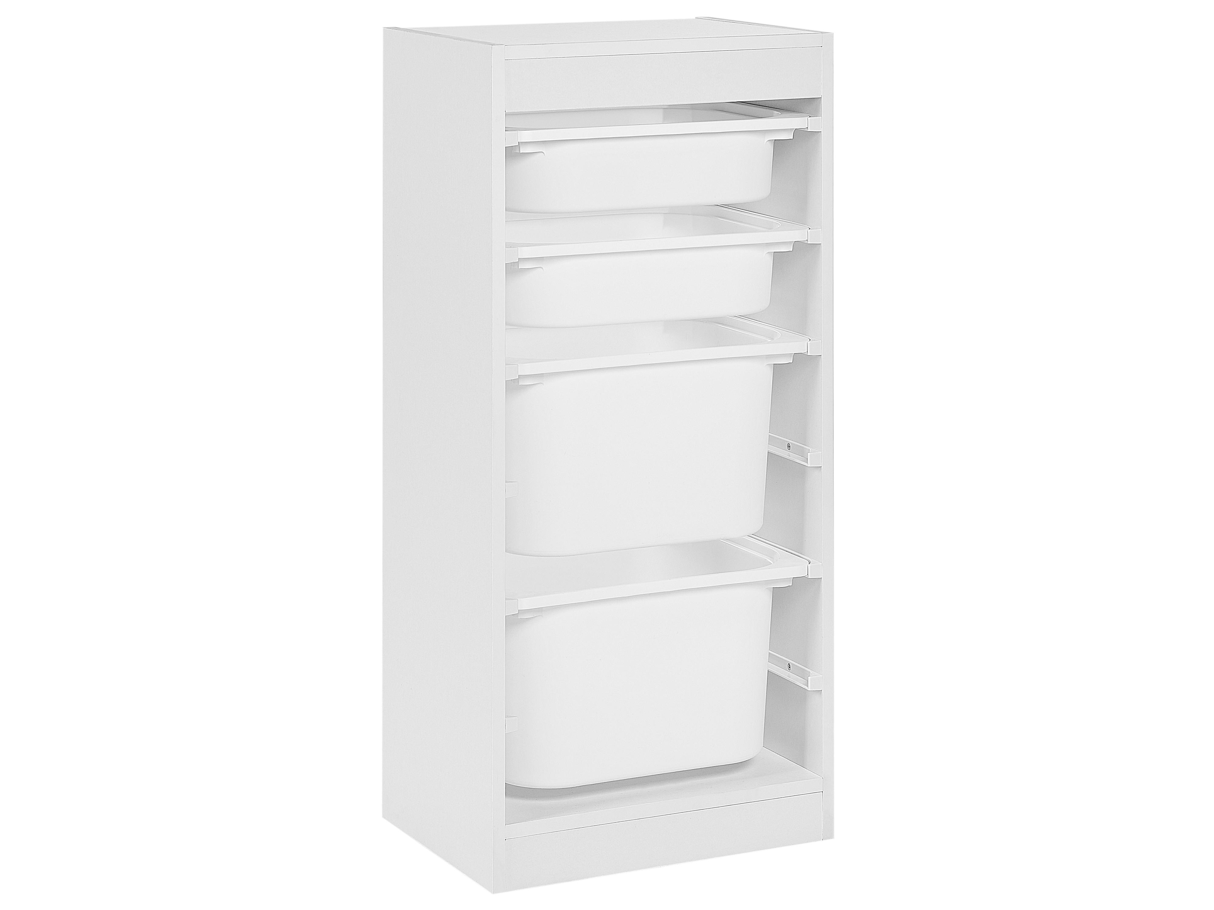 Shelf with 4 Storage Boxes TOBIN White