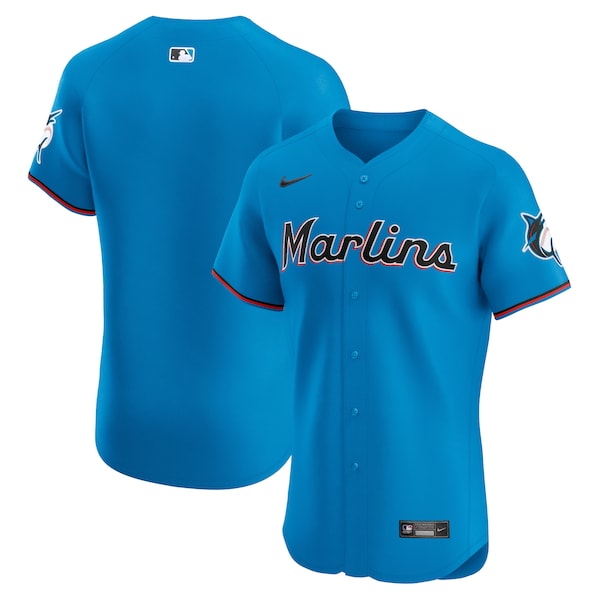 Miami Marlins Nike Alternate Vapor Premier Elite Patch Jersey - Blue