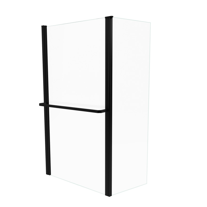 Paroi de bain Ibiza noir mat 130 x 104 cm AURLANE
