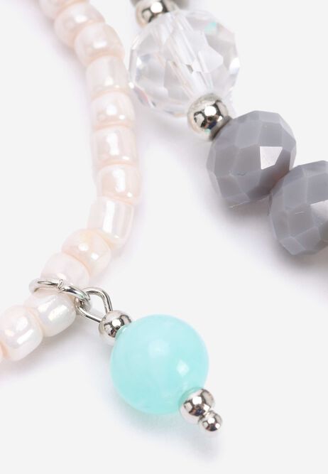 Womens 5pk Teal Beaded Stackable Bracelets