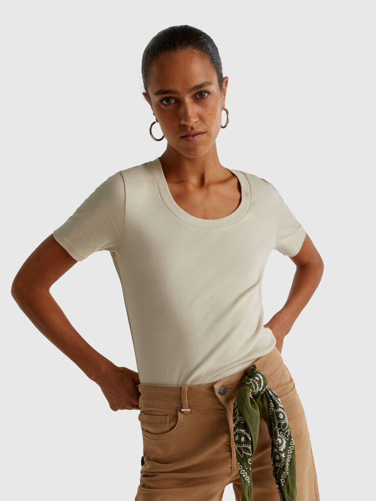 Short sleeve t-shirt in long fiber cotton