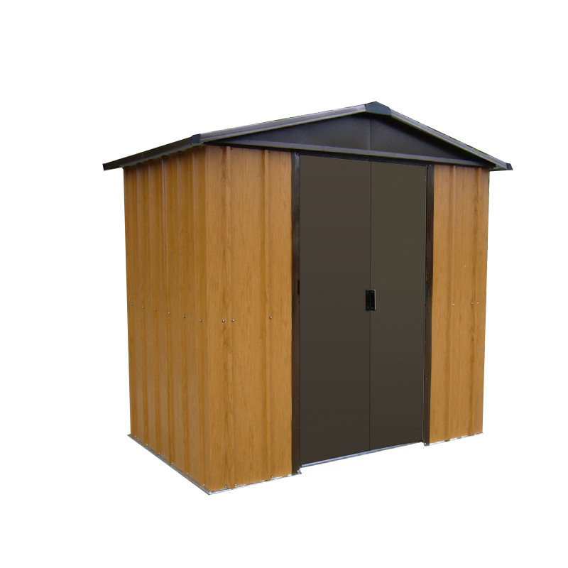 Abri de jardin en métal aspect bois 2,02 x 1,37 x 1,99 m