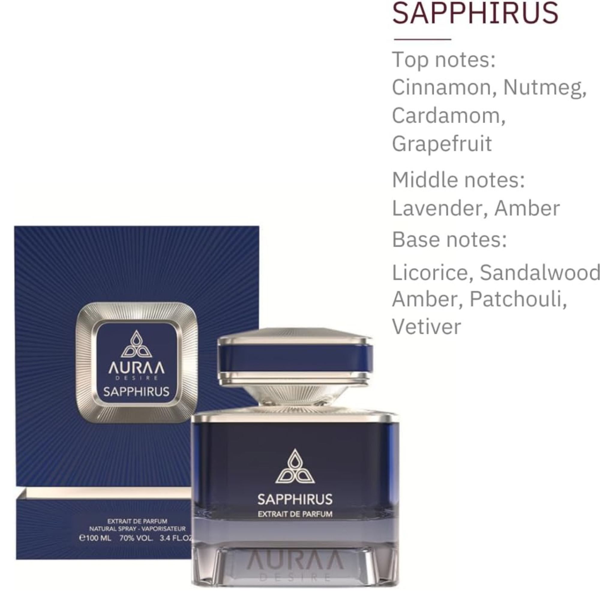 Auraa Desire Sapphirus Extrait De Parfum 100ml For Men