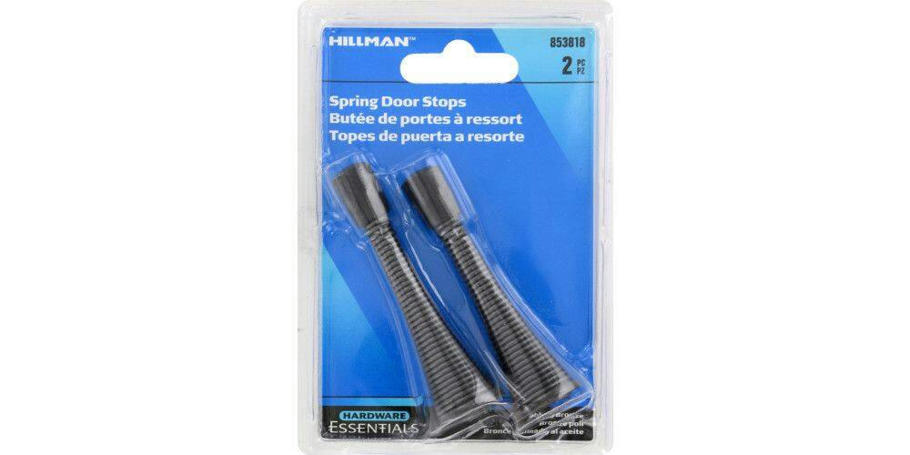 Hillman Steel Spring Door Stop, Oil Rubbed Bronze Finish, 2-pk