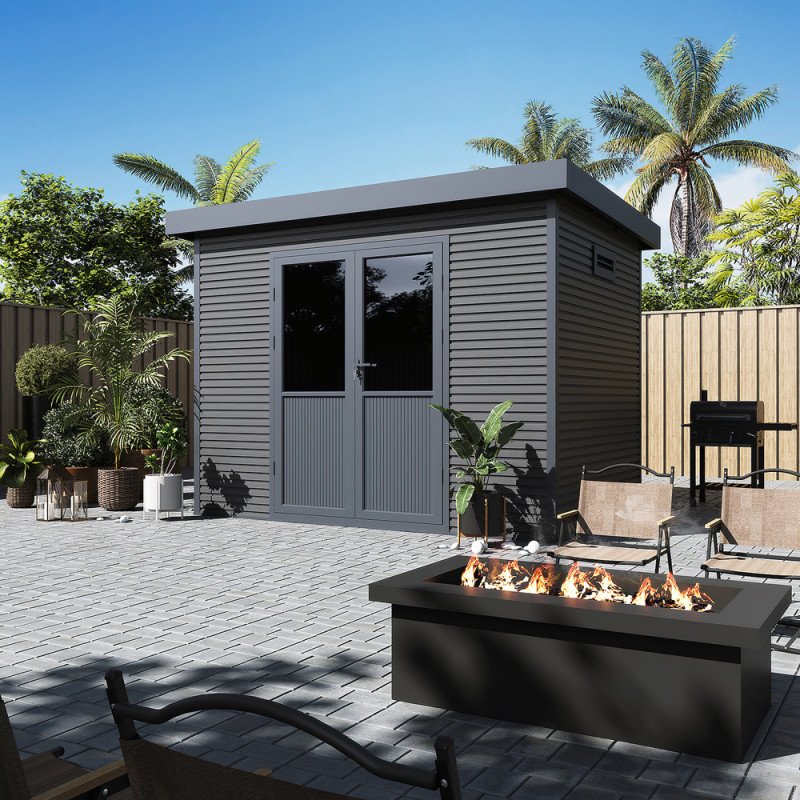 Abri de jardin en bois composite Onyx 32 anthracite 3,33 x 2,25 x 2,37 m BARAC