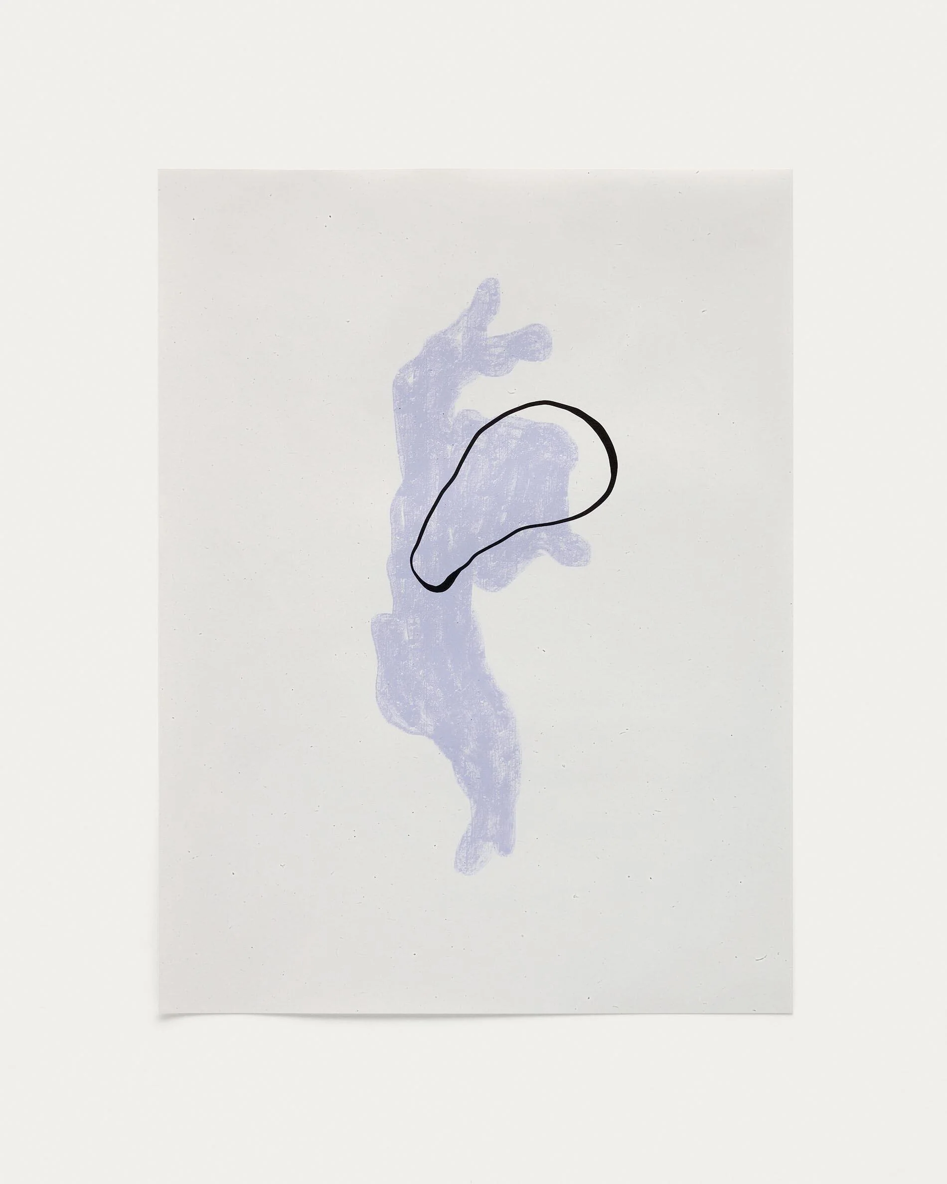 Inca blue and white paper print, 42 x 56 cm