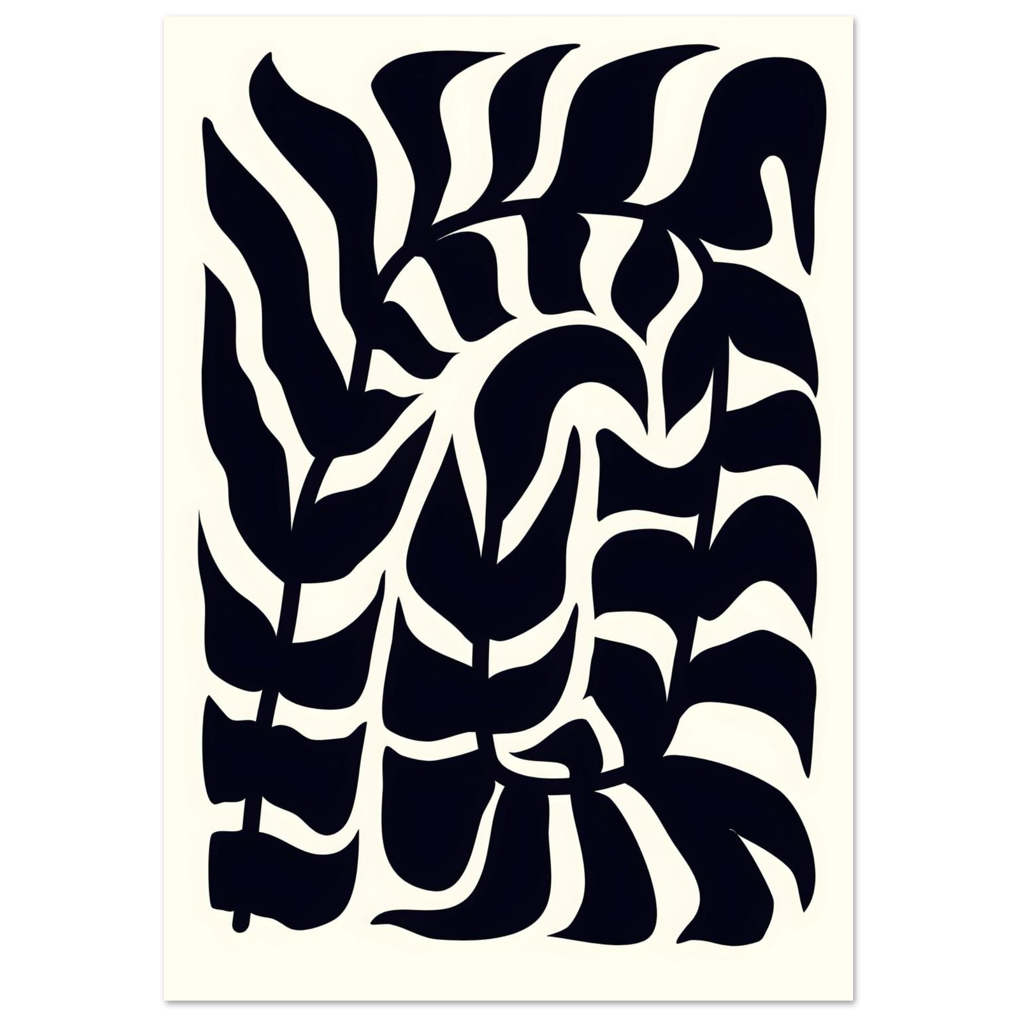 Artfulprints Poster Matisse – Seafoam abstraction  - 70x100 cm - Zwart / Wit